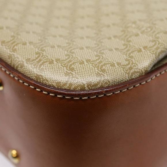 CELINE Macadam Canvas Hand Bag Beige Gold Auth 88751 - Picture 13 of 16